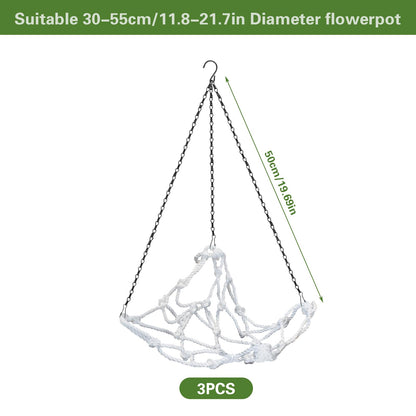 HaoGludi 3 Pack Hanging Planters for Indoor Plants & Outdoor, Plant Hanging Basket Decorative, Flower Pot Hangers for Balcony Porch Garden, Fits 10'' Pots, Load Capacity 20 lbs (Pots Not Included)