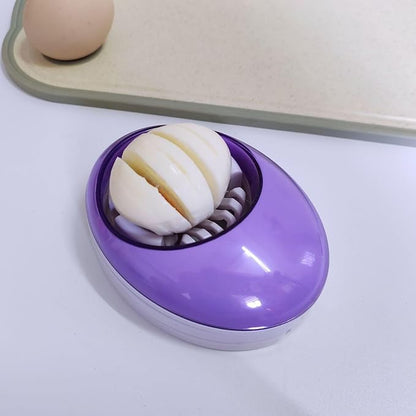 Egg Slicer for Hard Boiled Eggs,Easy to Cut Egg into Slices, Wedge and Dices, Sturdy ABS Body with Stainless Steel Wires,Non-slip Feet,Dishwasher Safe, BPA Free (Green)