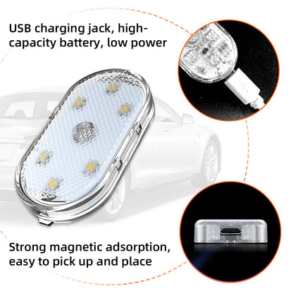 Ziciner Car Wireless LED Lights, Super Bright USB Rechargeable Bulb, Colorful, 2 PCS, ABS Material