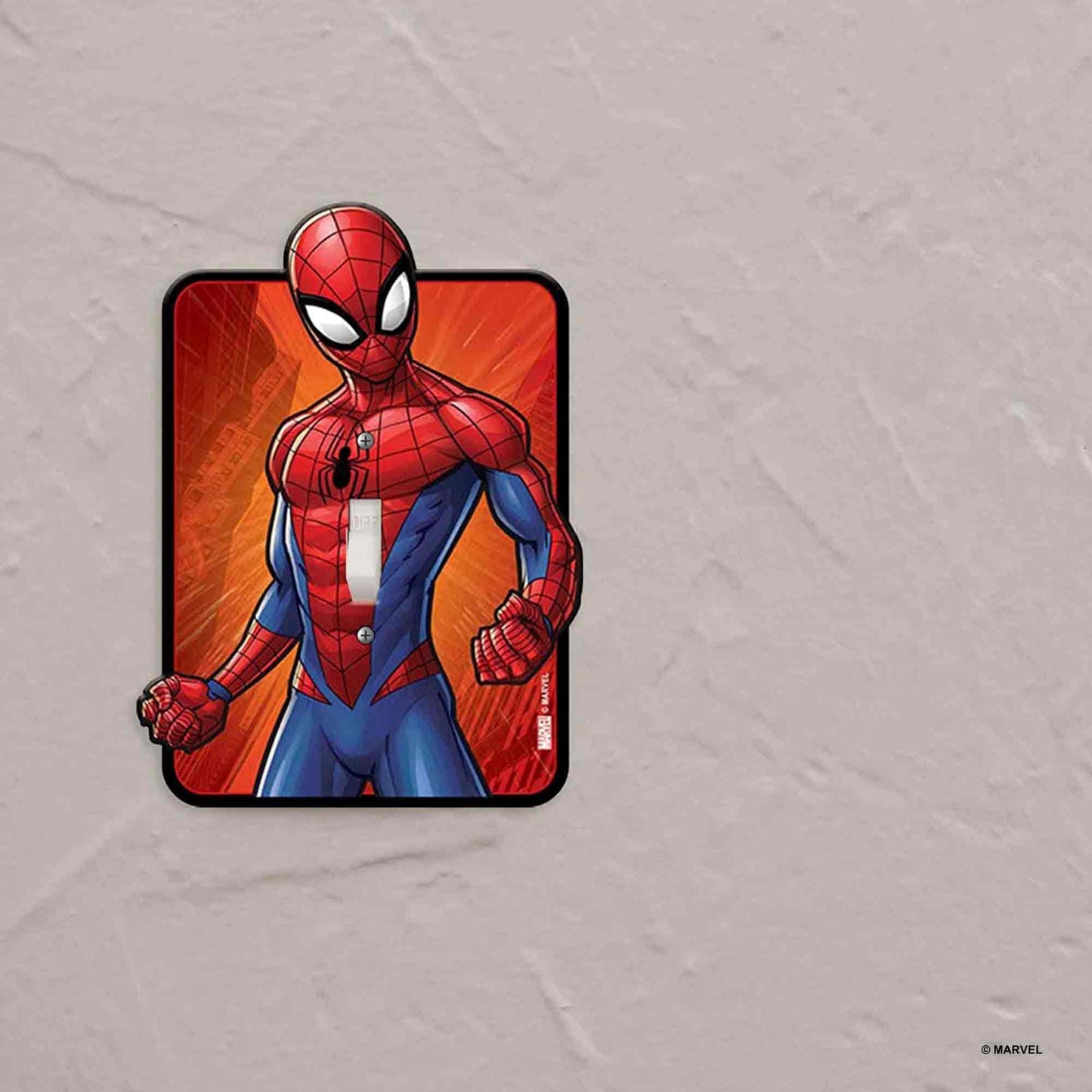 Open Road Brands Marvel Spider-Man Embossed Metal Light Switch Plate Decoration for Bedroom or Man Cave