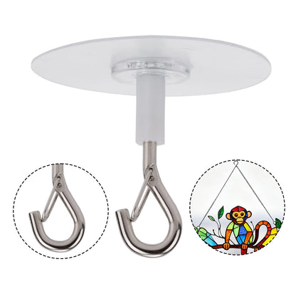 Penitue 10pcs Heavy Duty Self Adhesive Ceiling Hooks, No Drill Ceiling Hooks with Safety Clasp for Fans Plants Lights Kitchen Bathroom Office Storage & Wall Decor