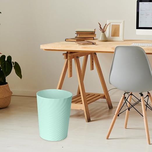 Small Trash Can - Plastic Waste basketbin for Office,Home,Bathroom,Kitchen - 1.8 Gallon - Green