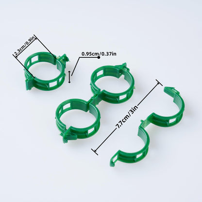 CIQIYO® 100 Pcs Plant Support Clips,Plastic Clips for Securing Plants,Tomato Vine Clips,Plant Fixing Clips,Garden Clips for Climbing Plants,Grape and Vine Vegetables (100, Green)