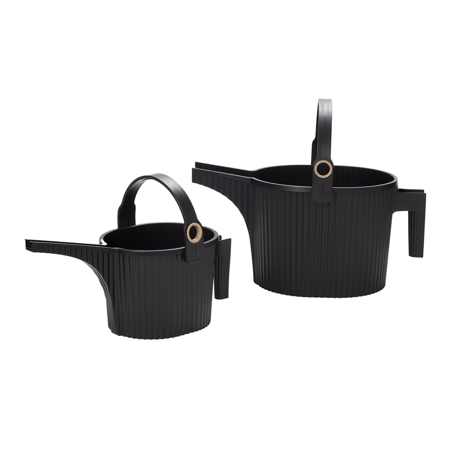 Hachiman Watering Can Set of 2 - Includes Small and Large Plant Watering Can with Widened Spout for Indoor and Outdoor Plants - Hands-Free Filling - Black
