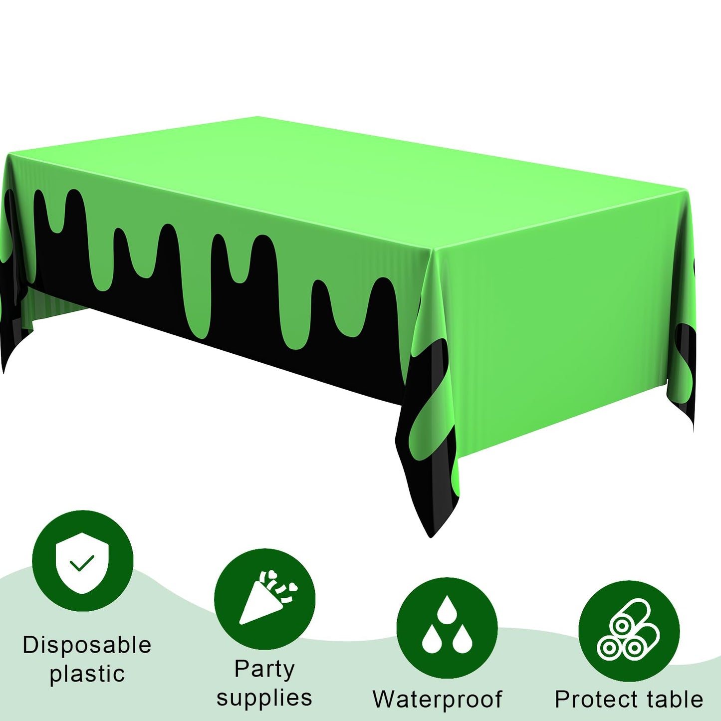 Remagr 6 Pcs Ghost Themed Plastic Tablecloths 54 x 108 Inch Waterproof Rectangle Table Cover Disposable Table Cloth for Boy Birthday Party Halloween Decorations Baby Showers Supplies (Ghost,Gooey)