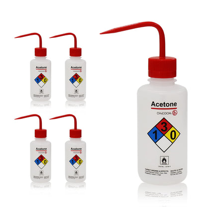 Utile 4pcs of Vol. 17oz (500ml) Acetone Wash Bottles, Narrow Mouth, Self-Venting Safety Squeeze Bottle, LDPE Material with PP Material Closure, 5511.0171.4