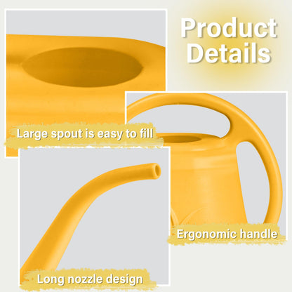ZXJ Plant Watering Can - for Indoor and Outdoor Home Garden Plants - with Long Spout - Orange - 1/2 Gallon
