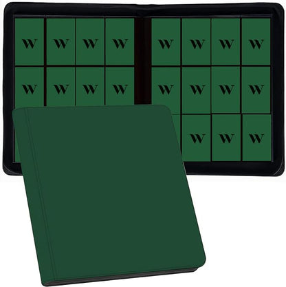 12 Pocket Card Binder, 720 Pockets PU Leather Zipper Trading Card Collection Album, Side-Loading Card Storage Folders for MTG, TCG, Game/Sport Crads (Green, 12 Pockets)