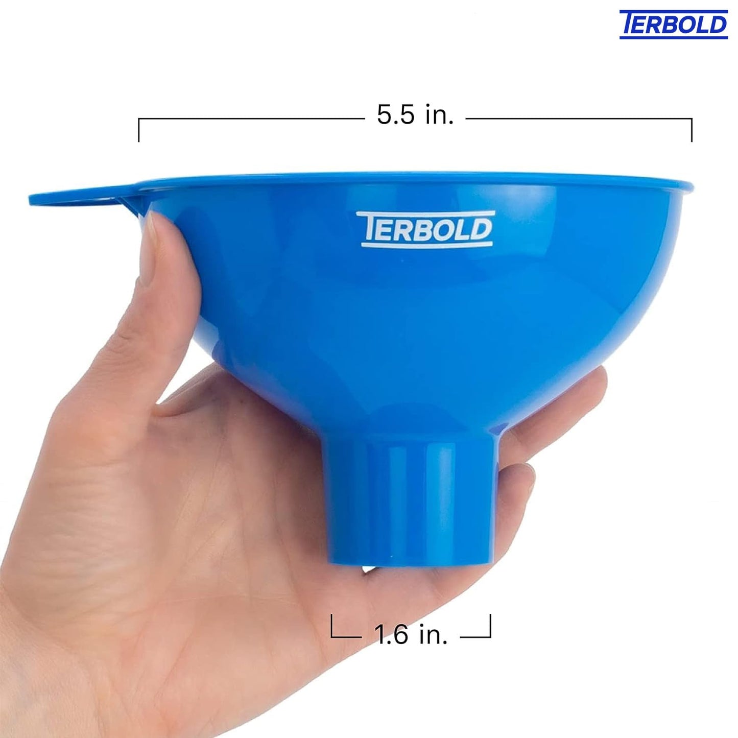 Terbold 3pc Wide Mouth Canning Funnels for Filling Bottles and Mason Jars | Large Spout Quick Fill Food Grade Plastic Funnels for Kitchen Use (Blue, Green, Yellow)