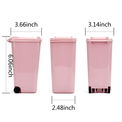 Mugtel Mini Trash Can with Lid Swing Top Small Trash Can Pen Holder for Car Bedroom Office Desktop 22 Fl Oz (4 Pcs Multi-Color)