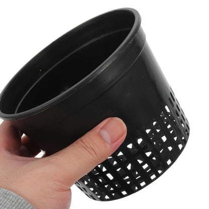 DOITOOL 5 Inch Hydroponic Mesh Basket, 10pack Hydroponic Net Pots, Slotted Mesh Net Cups, Self Watering Baskets Pots for Aquaponics Orchids Indoor Outdoor Growing Plants (Black)