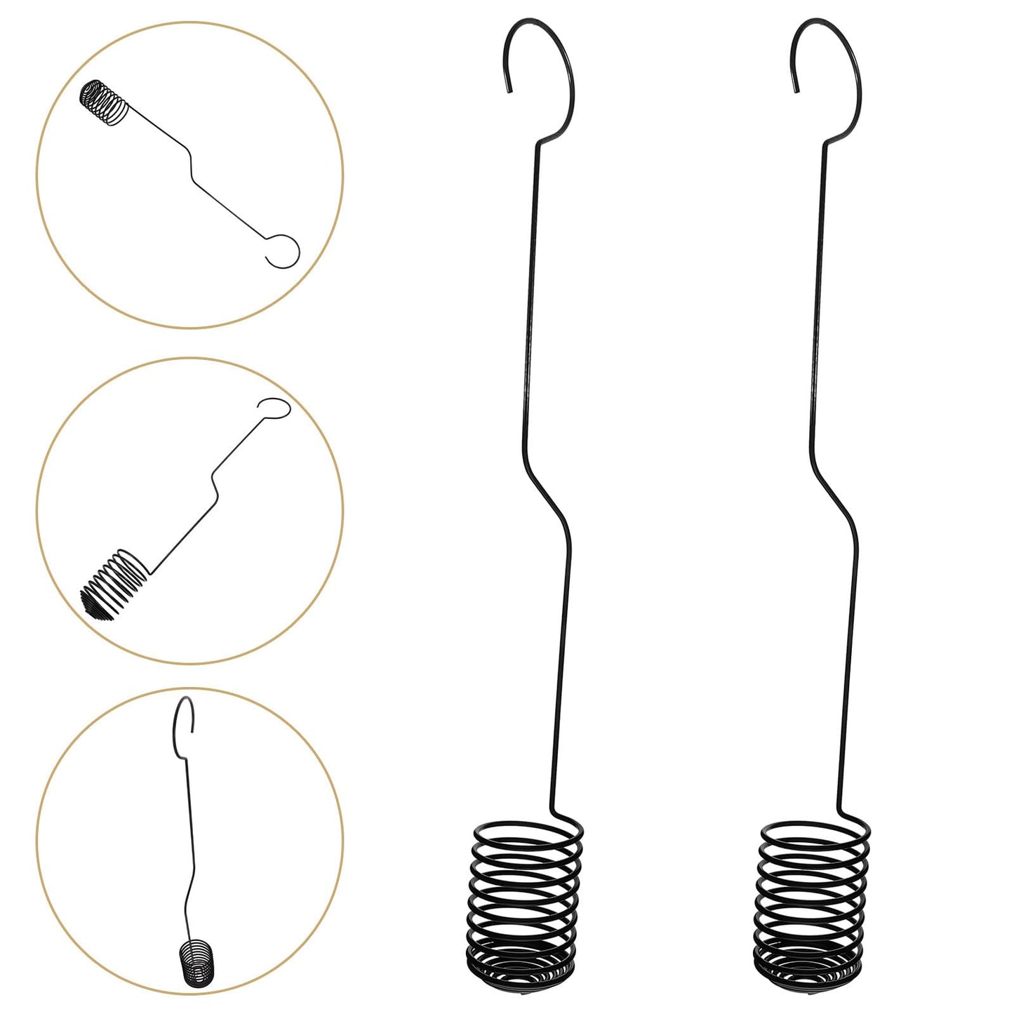 PAMINGONO 2 Pcs Air Plants Holders Hanging Hooks Spiral Plant Display Hangers 37cm Metal Air Fern Holders for Wall and Ceiling Indoor Garden Decor