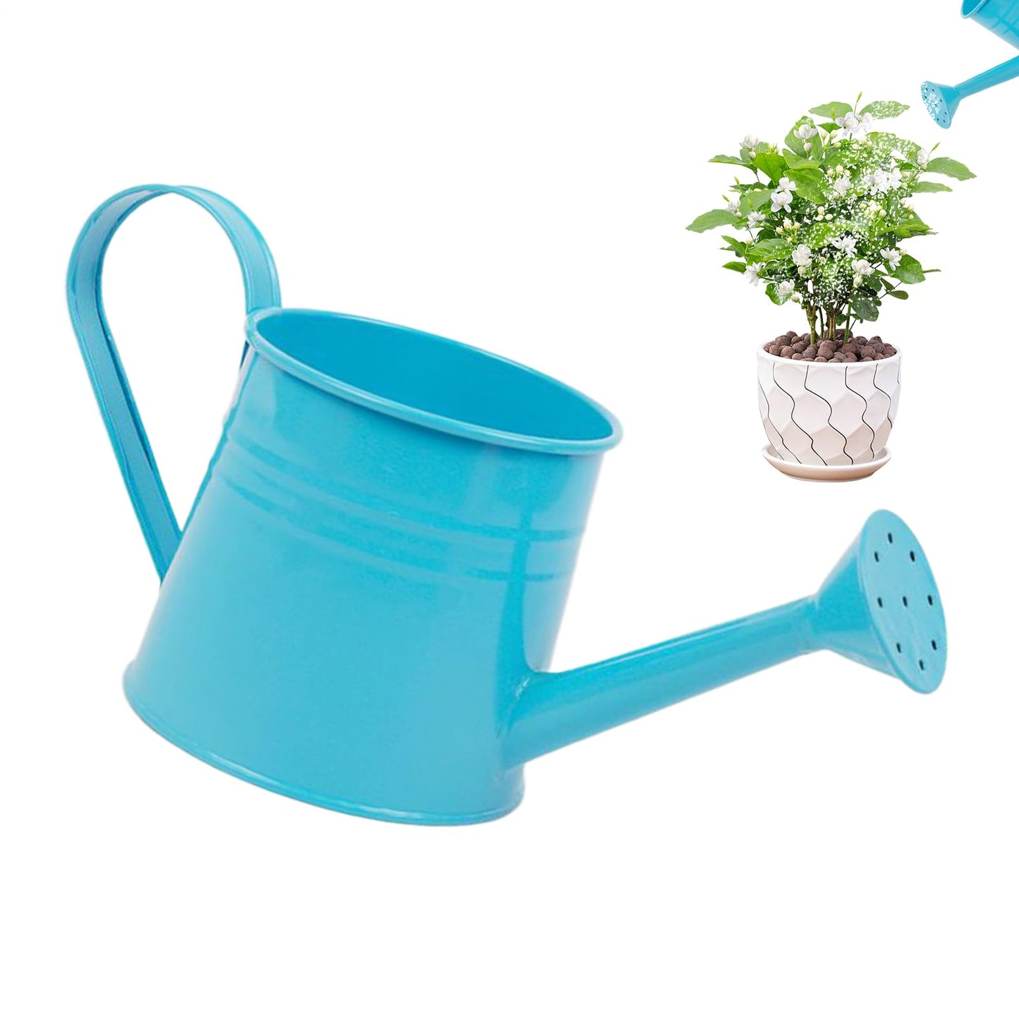 Garden Watering Can - 1L Metal Plant Pot, Long Spout Water Jug, Decorative Flower Container | Watering Bucket for Indoor Plants Outdoor Garden Balcony Patio Greenhouse Lawn Flower Tasks
