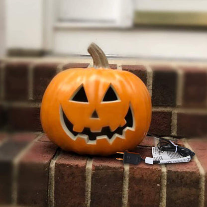 10" Jack-o'-Lantern - Halloween Light Up Pumpkin Lantern with ETL Certified Cord and 2 Safety Fuse - Indoor Outdoor Jackolantern Decoration for Halloween Party Home Décor - Lightened Pumpkin 10 Inch