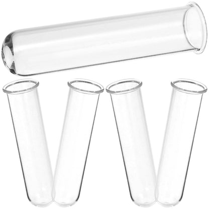 OUNONA 5pcs Glass Test Tube Flower Vases for Plants Propagation Hydroponic Small Terrarium Tubes 2.5x3x11cm for Home Décor