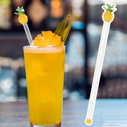 6 Pcs Glass Swizzle Stick Coffee Cocktail Juice Milk Drink Swizzle Stick Transparent Glass Stir