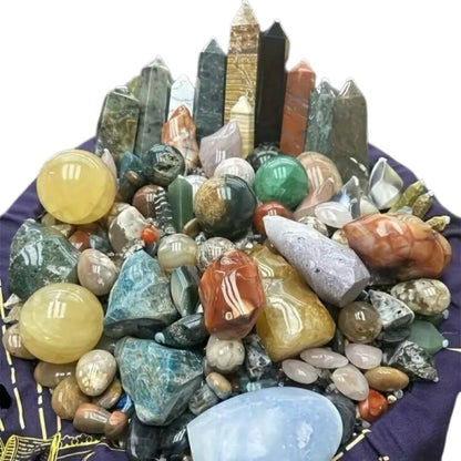 Generic 1LB Crystal Spoon Mystery Crystal Bag Quartz Crystal Raw Stone DIY Crystal Jewelry
