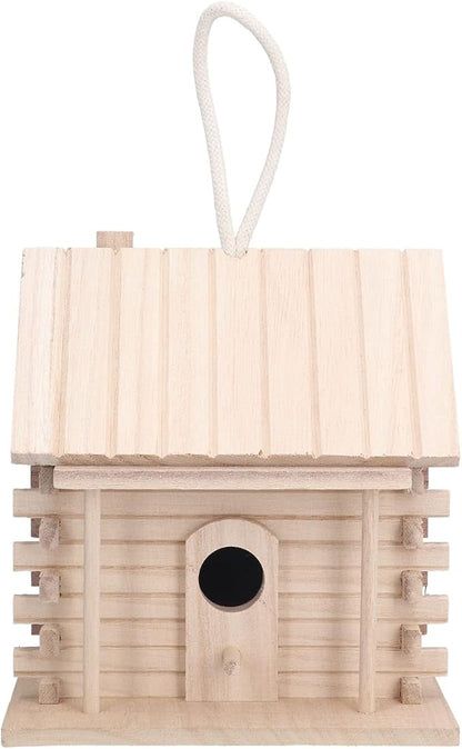 Wooden Birdhouse, Unpainted Bird Nest DIY Kit Paint Hanging Mini Bird Houses for Outside DIY Crafts Indoor Outdoor Nesting Box Garden Decoration