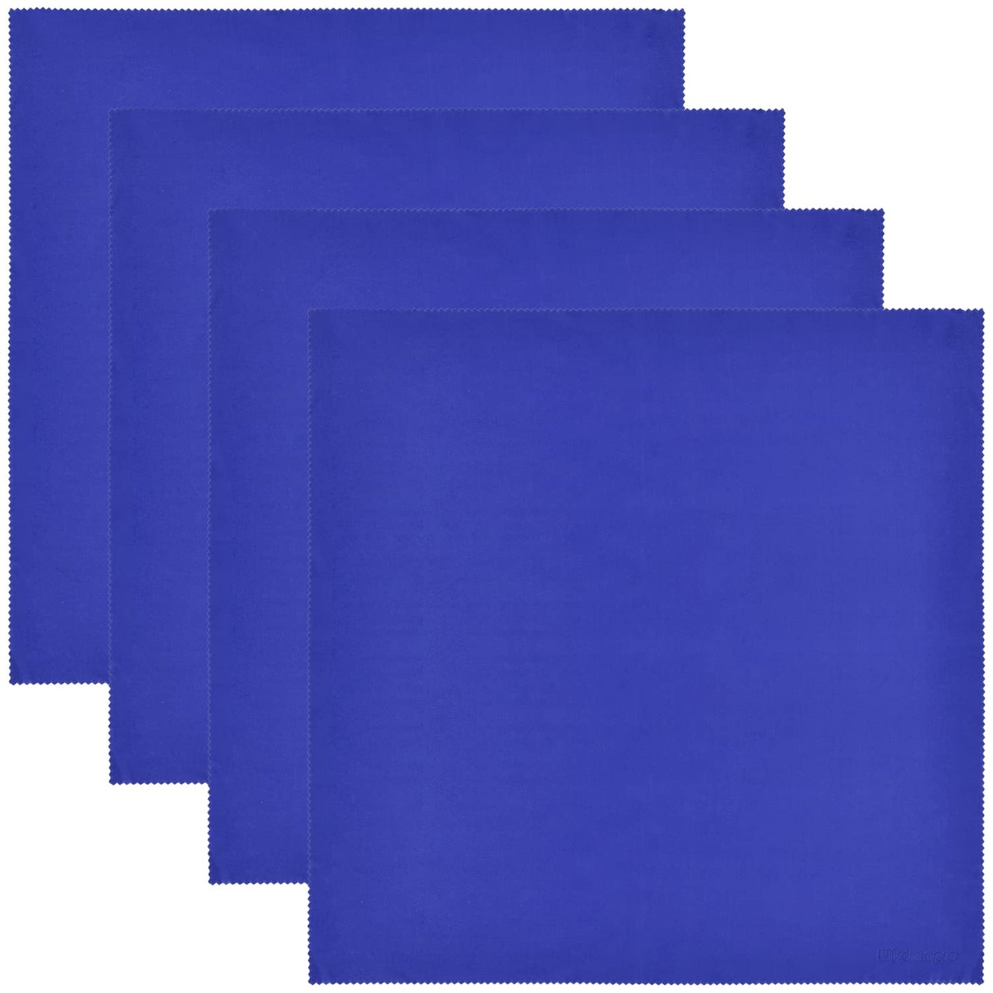 Wisdompro Extra Large 4-Pack Microfiber Cleaning Cloth For Laptop, LCD TV, Computer Screen, Monitor, Tablet, Camera Lens, Glass, Lenses, Phone, iPhone, iPad, other Delicate Surface - Blue (16x16 Inch)