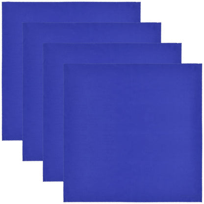 Wisdompro Extra Large 4-Pack Microfiber Cleaning Cloth For Laptop, LCD TV, Computer Screen, Monitor, Tablet, Camera Lens, Glass, Lenses, Phone, iPhone, iPad, other Delicate Surface - Blue (16x16 Inch)