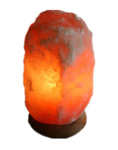 9-11lbs Natural Himalayan Salt Lamp with On/Off Cord & Wooden Base – Hand-Carved Pink Rock Salt Lamp for Home, Office & Relaxation Spaces