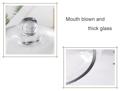 7.5" Tall Handmade Glass Cloche, Thick & Sturdy, Dia 5"xH 7.5", For Terrarium, Plants, Trinkets, Cakes, Figurines, LED Light String, Candle. Cloche Glass Dome, Bell Jar Display Case (1, 5.12"x7.48")