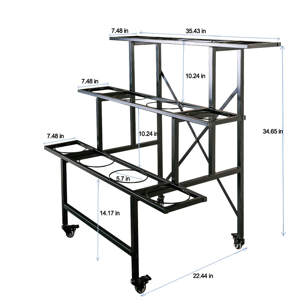 Zhongma 3 Tier Flower Display Stand with 12pcs buckets