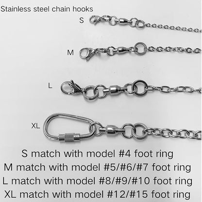 Bird Foot Chain Flying Stainless Steel Training Rope with Leather Wrist Strap Outdoor Parrot Ankle Foot Ring Accessories Bird Harness Leash Prevent Escaping (Model 4 Set)