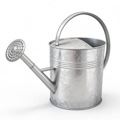 9.5L Metal Watering Can for Outdoor Garden, Galvanized Steel Large Watering Can Pot with Top Handle and Long Spout, Rust-Resistant Water Can for Flower, Lawns, and Farm Use