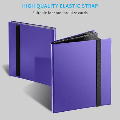 Card Binder, Upgraded 9 Pockets Trading Card Collection Binder for Cards, 360 Card Book Holder Album for Yugioh, MTG, TCG, Magic, Sports Cards - Purple