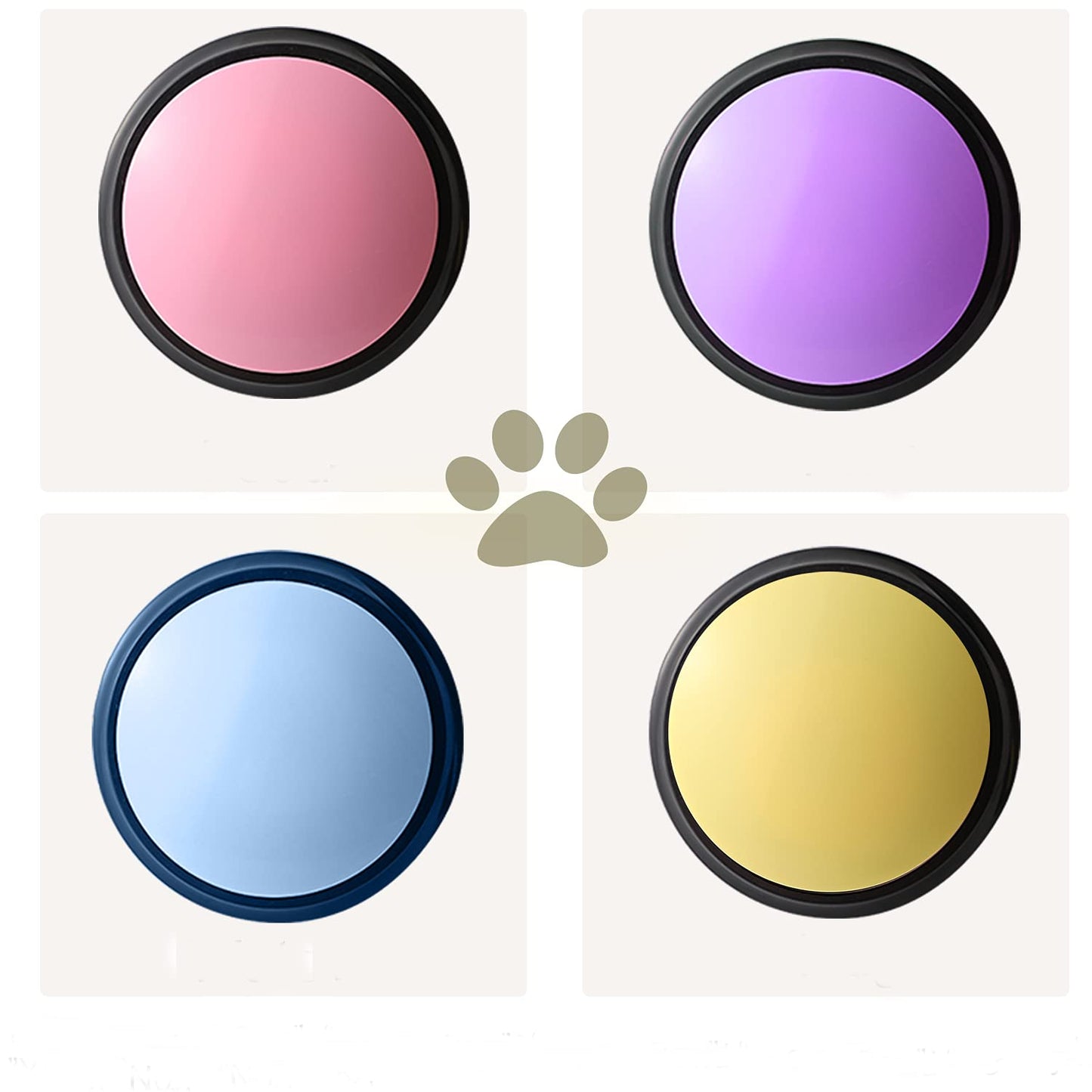 Voice Recording Button, Dog Buttons for Communication Pet Training Buzzer, 30 Second Record & Playback, Funny Gift for Study Office Home 4 Packs