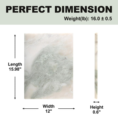Koville African Natural Marble Cutting Board for Kitchen, 16x12inch Large Hand Crafted Marble Slab for Cheese, Charcuterie, Pastry Board - Wedding Gift, House Warming Gift