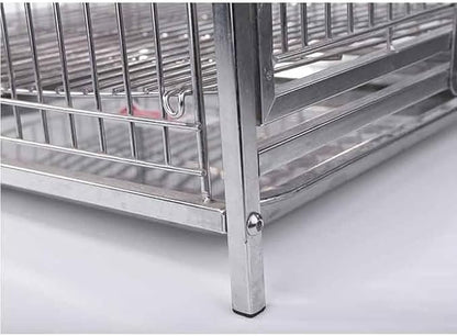 Parrot Parakeet Cage Stainless Steel Breathable Travel Cage Wrought Iron Bird Carrier Parrot Bird Cage for Extra Small Finch Zoo Love Bird Parakeets, Lovebirds, African Grey, Conure