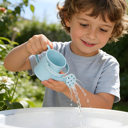 NUOBESTY 5Pcs Mini Kids Watering Can Set, Metal Cans Toddlers Small Long Spout Watering Can for Garden Play, Indoor Balcony Plants, Patio Flowers, Little Hands (Random Colors)