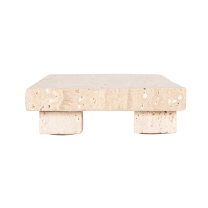 Creative Co-Op Scandinavian Travertine Footed Charcuterie Board, Beige