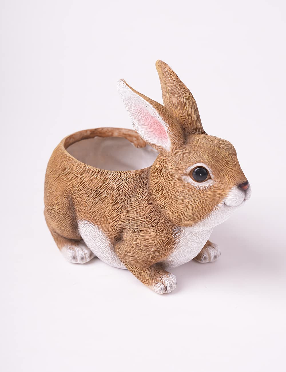 HAUCOZE Rabbit Statue Planter Succulent Pot Modern Animal Sculpture Home Decor Gift for Bookshelf Garden 8.7 Inch