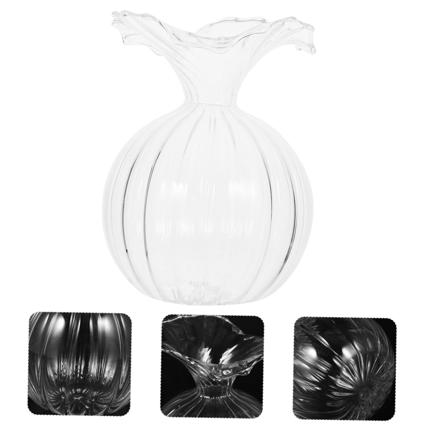 Garneck Clear Glass Hydroponic Vase for Desktop with Stable Design Creative Shape Decorative Terrarium Container for Plants Suitable for Home Office Balcony