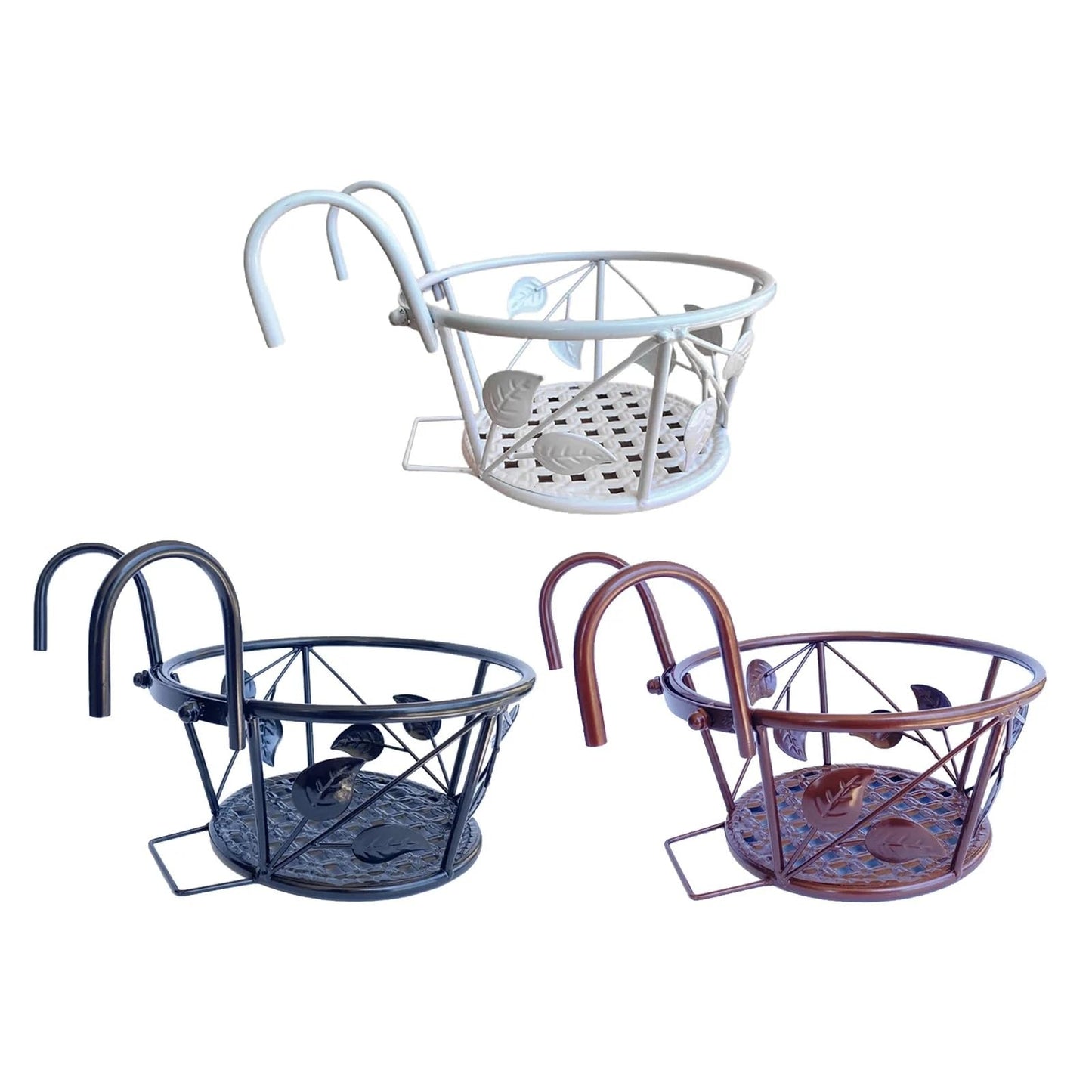 TEOYETTSF Flowerpot Stand for Home Garden Decoration Balcony Railing Hanging Basket Stand Flowerpot