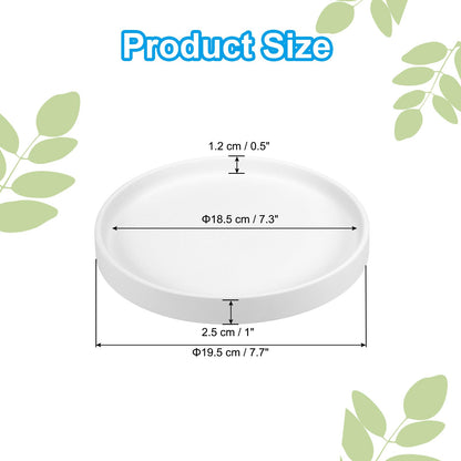 PATIKIL 7.7 Inch Round Ceramic Plant Saucer, Plant Saucer Tray Flower Planter Drip Tray for Indoors Outdoors Patio Balcony, White