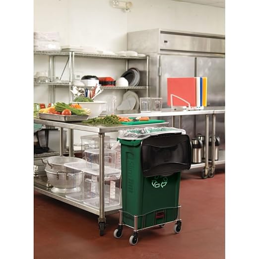 Rubbermaid Commercial Products Slim Jim Trash/Garbage Can with Venting Channels, 16-Gallon, Brown, for Kitchen/Office/Workspace