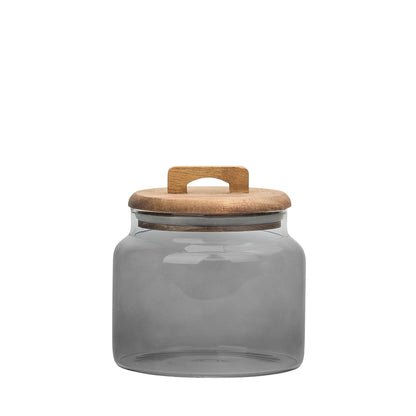 10 Strawberry Street Acacia Everyday Graduated Glass Canister, Set of 3, Black