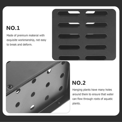 Alasum Aquarium Plant Basket Hanging Pot with Multiple Drainage Holes for Hydroponic Aquatic Plant Cultivation 4.92X3.14X1.77 Inch Fish Tank Planter