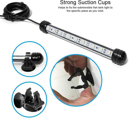 MQ 16 in Submersible LED Aquarium Light, 2.5W Color Changing Fish Tank Light with Remote Control, IP68 Crystal Glass 18 LEDs Lights Bar, for Fish Tank 20-25 inch