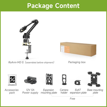 Waveshare Robotic Arm Kit, Desktop Robot Kit, High-Torque Serial Bus Servo, Based On ESP32, 4-DOF, Supports Flexible Expansion and Secondary Development, Wireless Control