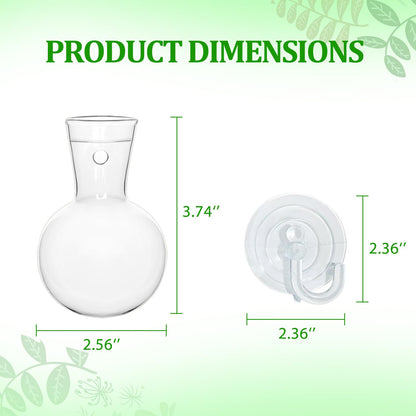 Bunmery 4 pcs Window Propagation Stations, Suction Cup Plastic Plant Propagation Bulbs, Easy to Install Wall Hanging Planter, No Nails Plastic Plant Terrarium Vase