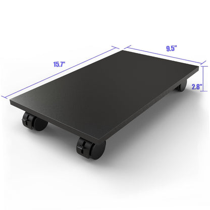 WEGASTU CPU Stand、Computer Tower Stand、Mobile CPU Holder with 4 Caster Wheels Fits for PC、Printer、Most Computer Tower、Office、Home、Planter Caddies、Dog Bowl Stand (Black)