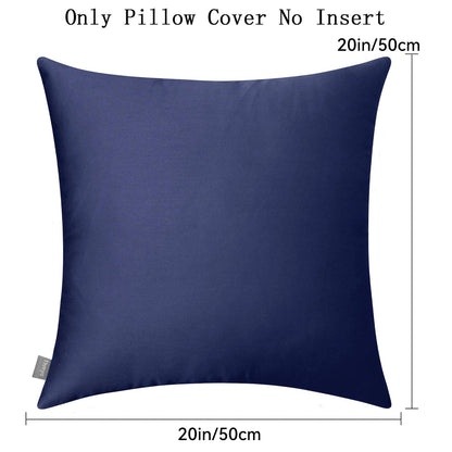Thmyo 4-Pack 100% Cotton Comfortable Solid Decorative Throw Pillow Case Square Cushion Cover Pillowcase Sublimation Blank Pillow Covers Halloween DIY Throw Pillowcase(20x20inch/50x50cm,Dark Blue)