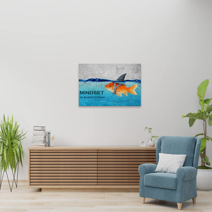 BWSPACE Mindset is Everything Wall Art Fish Poster Office Wall Decor Motivational Quotes Canvas Wall Art Prints Entrepreneur Bundle Set 1 Pieces Inspirational Wall Decor for Home (12" W x 18" H)