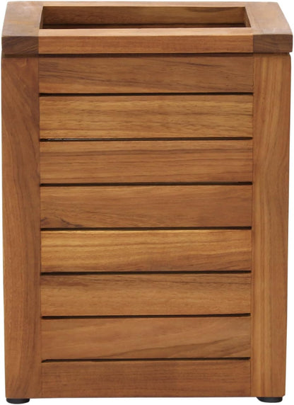 AquaTeak Spa Teak Waste Basket