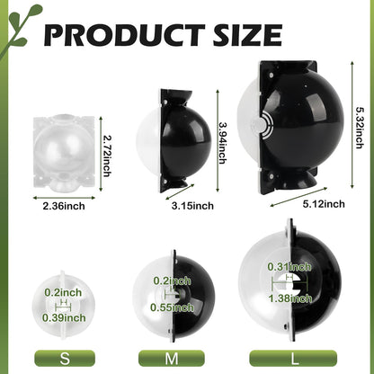 NVAAV Tree Root Growing Box, Air Layering Pods Propagation Kit, Reusable Half Transparent Plants Asexual Reproduction Grafting Ball for Fast Propagation Plants (6pcs Meidum + 6pcs Large)